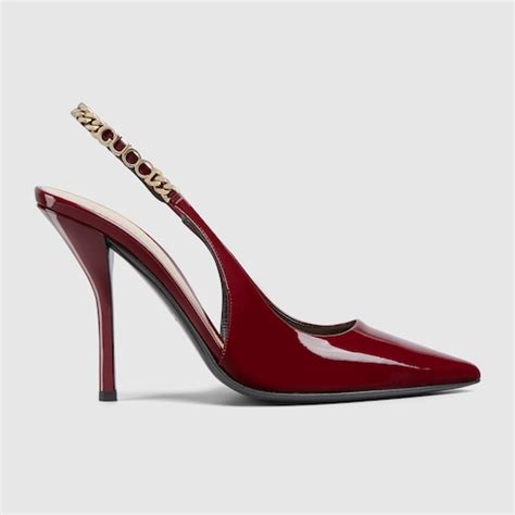 gucci embellished leather pumps|gucci signoria patent leather pump.